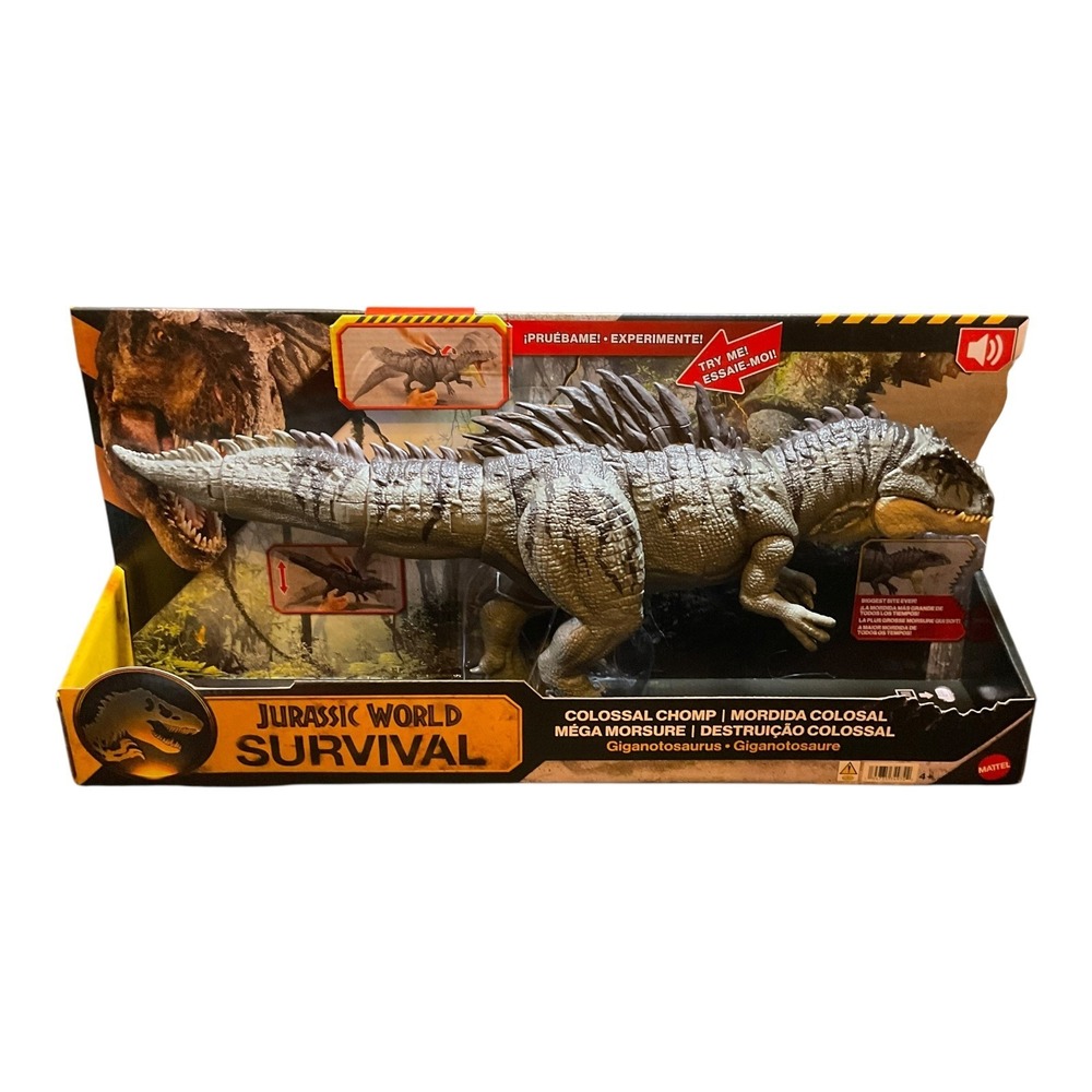 Jurassic World Survival Colossal Chomp Giganotosaurus Dinosaur Sound Toy In Hand